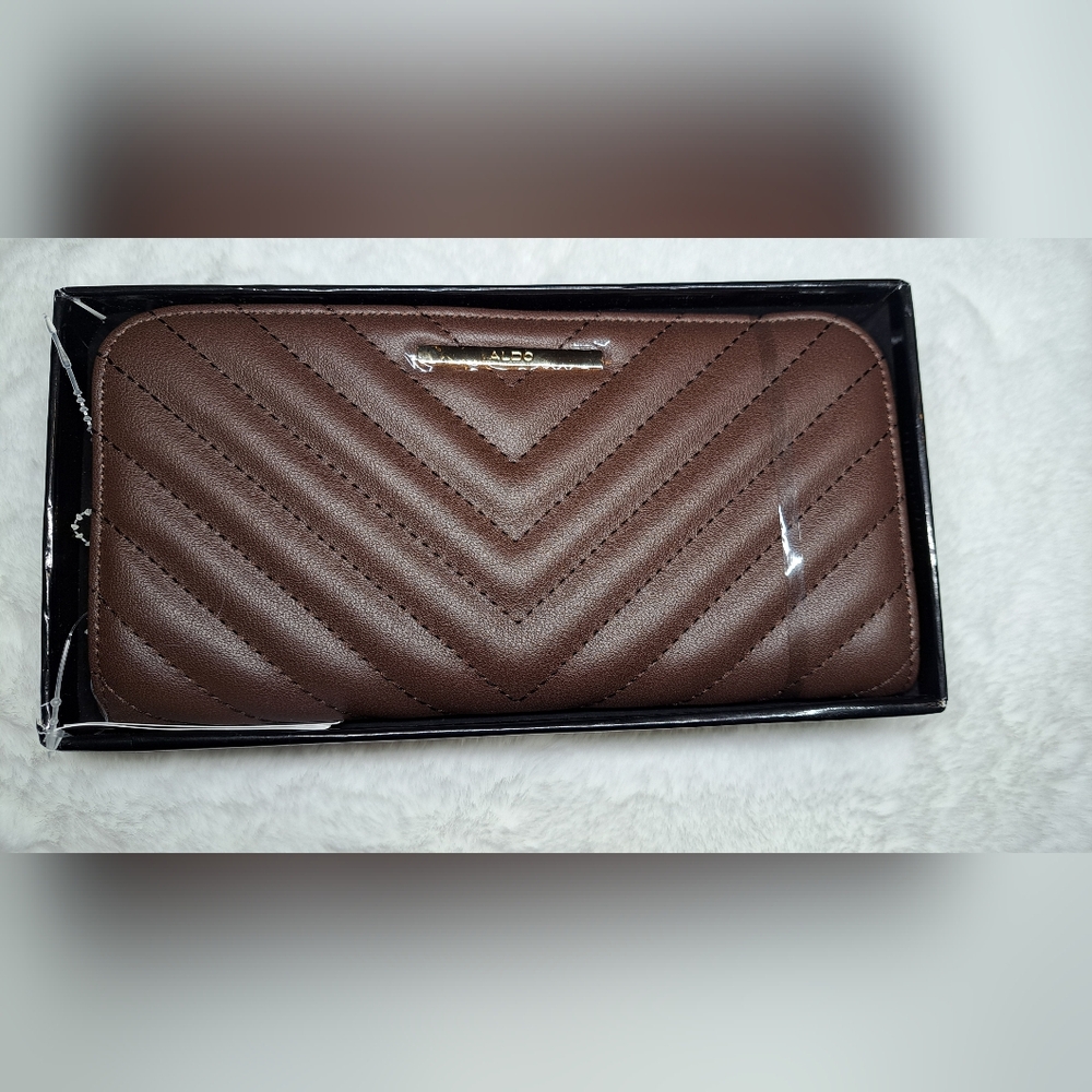ALDO Elegant Brown Quilted Wallet